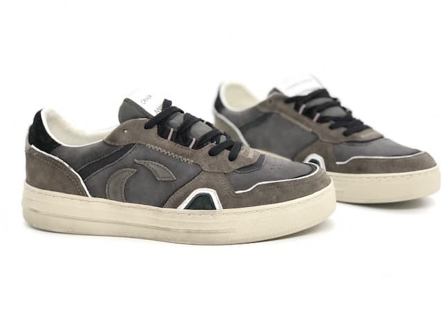 CRIME LONDON Sneakers uomo low top off court grigie - 6