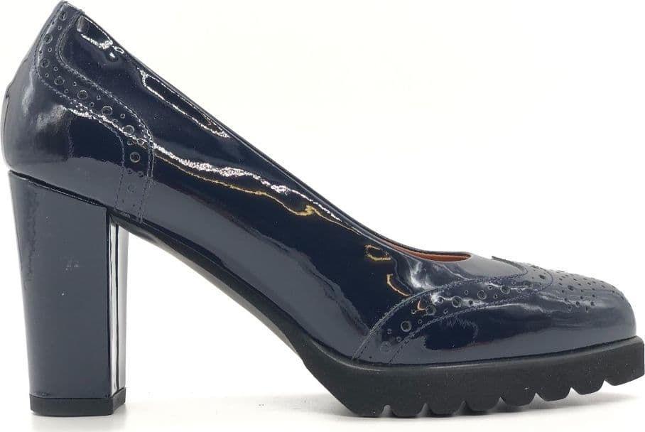 DONNA SOFT Décolleté 6057 in pelle vernice blu - 6