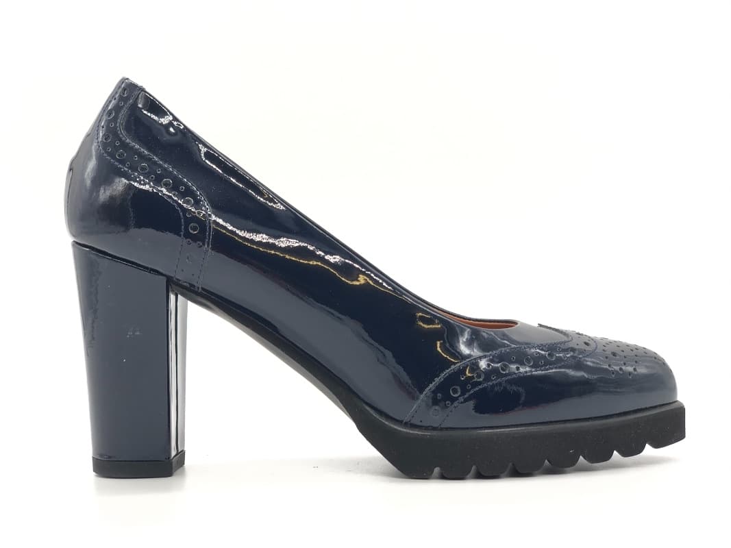 DONNA SOFT Décolleté 6057 in pelle vernice blu - 6