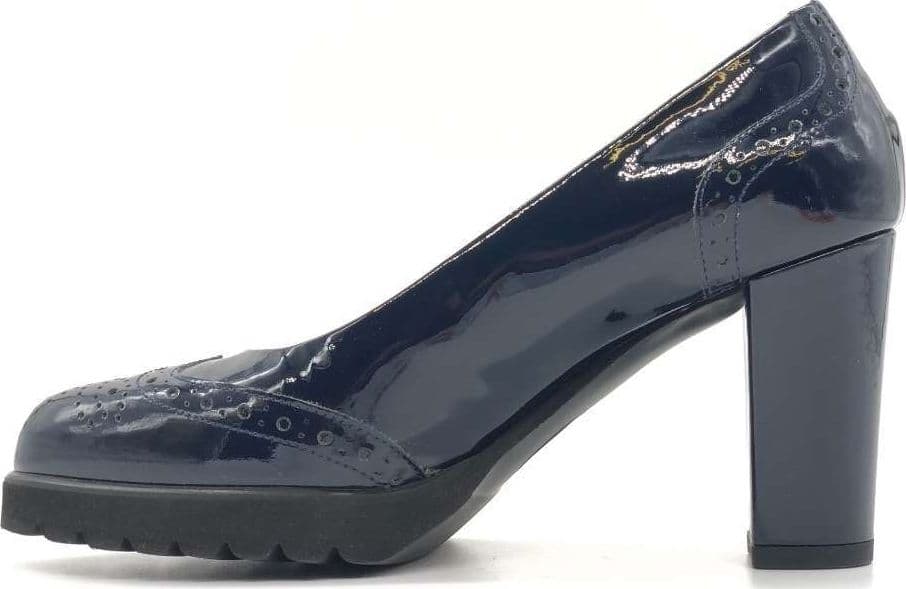 DONNA SOFT Décolleté 6057 in pelle vernice blu in Scarpe col tacco Calzature Durello - Agna, commercioVirtuoso.it