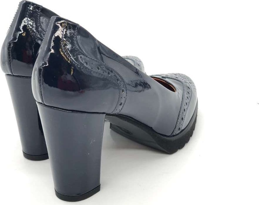 DONNA SOFT Décolleté 6057 in pelle vernice blu in Scarpe col tacco Calzature Durello - Agna, commercioVirtuoso.it