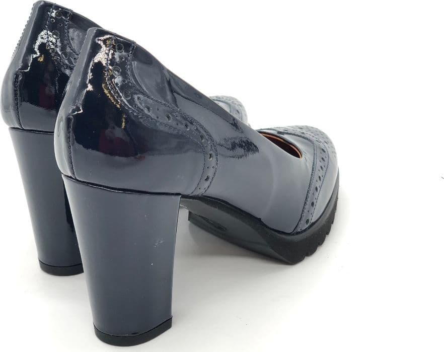 DONNA SOFT Décolleté 6057 in pelle vernice blu in Scarpe col tacco Calzature Durello - Agna, commercioVirtuoso.it