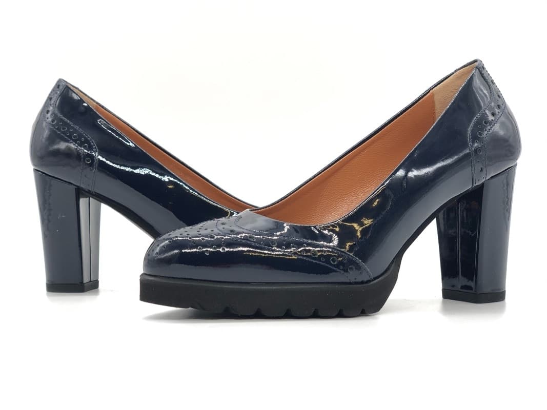 DONNA SOFT Décolleté 6057 in pelle vernice blu in Scarpe col tacco Calzature Durello - Agna, commercioVirtuoso.it