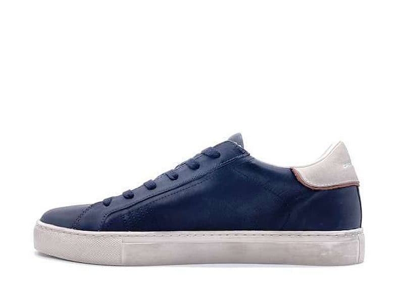 CRIME LONDON LOW TOP ESSENTIAL Sneakers uomo in pelle blu in Sneaker casual Calzature Durello - Agna, commercioVirtuoso.it
