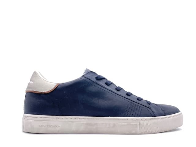 CRIME LONDON LOW TOP ESSENTIAL Sneakers uomo in pelle blu in Sneaker casual Calzature Durello - Agna, commercioVirtuoso.it
