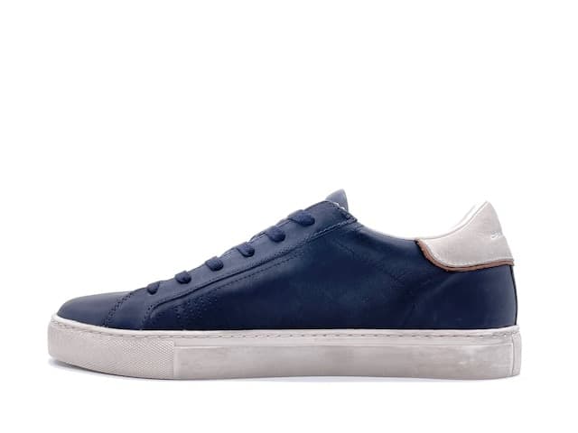 CRIME LONDON LOW TOP ESSENTIAL Sneakers uomo in pelle blu in Sneaker casual Calzature Durello - Agna, commercioVirtuoso.it