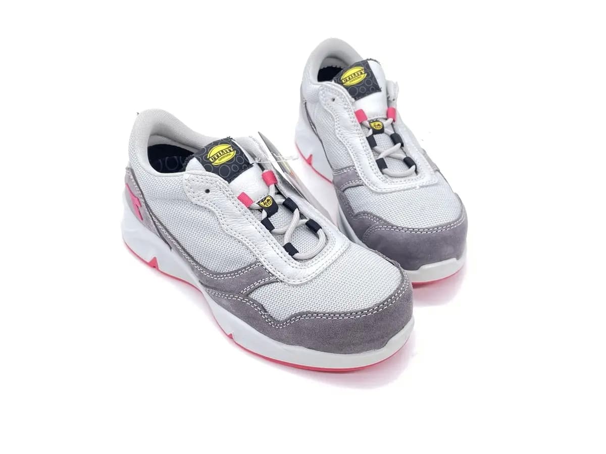 Diadora sneakers antinfortunistica donna Athena Text Low tessuto e pelle grigia in Scarpe Calzature Durello - Agna, commercioVirtuoso.it