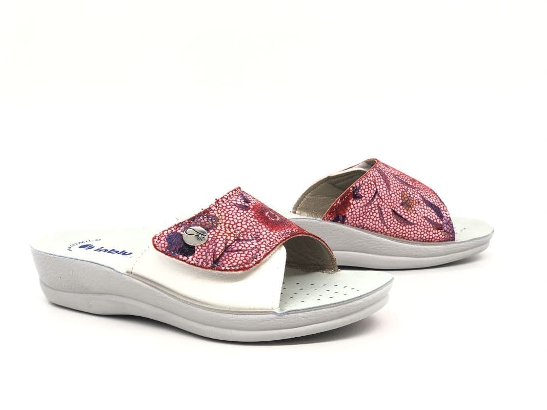 INBLU Ciabatta donna aperta con strappo rosso