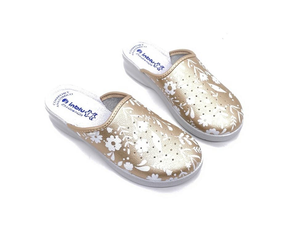 INBLU Sanitario Donna Platino con Fiori in Pantofole Calzature Durello - Agna, commercioVirtuoso.it