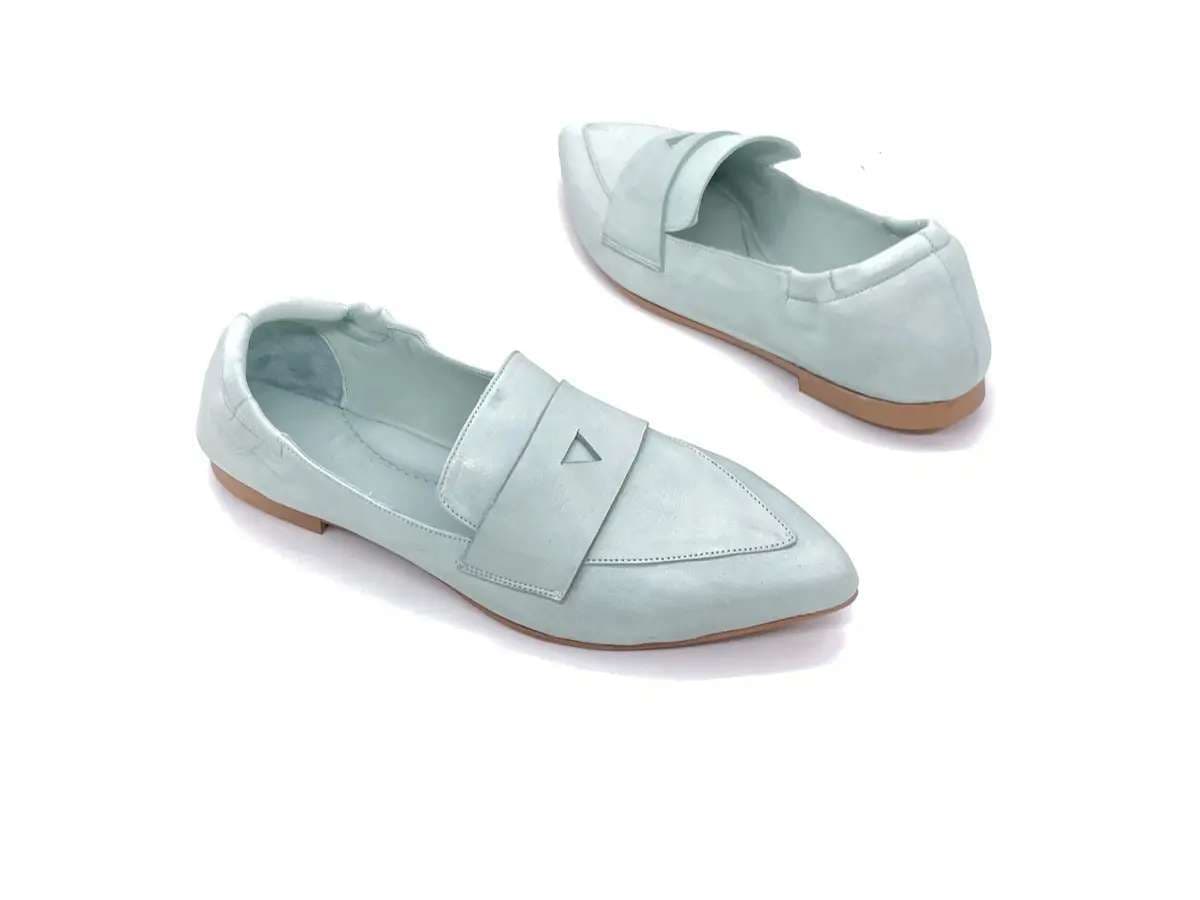 JACKAL Mocassino a punta donna in pelle acquamarina in Loafer e mocassini Calzature Durello - Agna, commercioVirtuoso.it