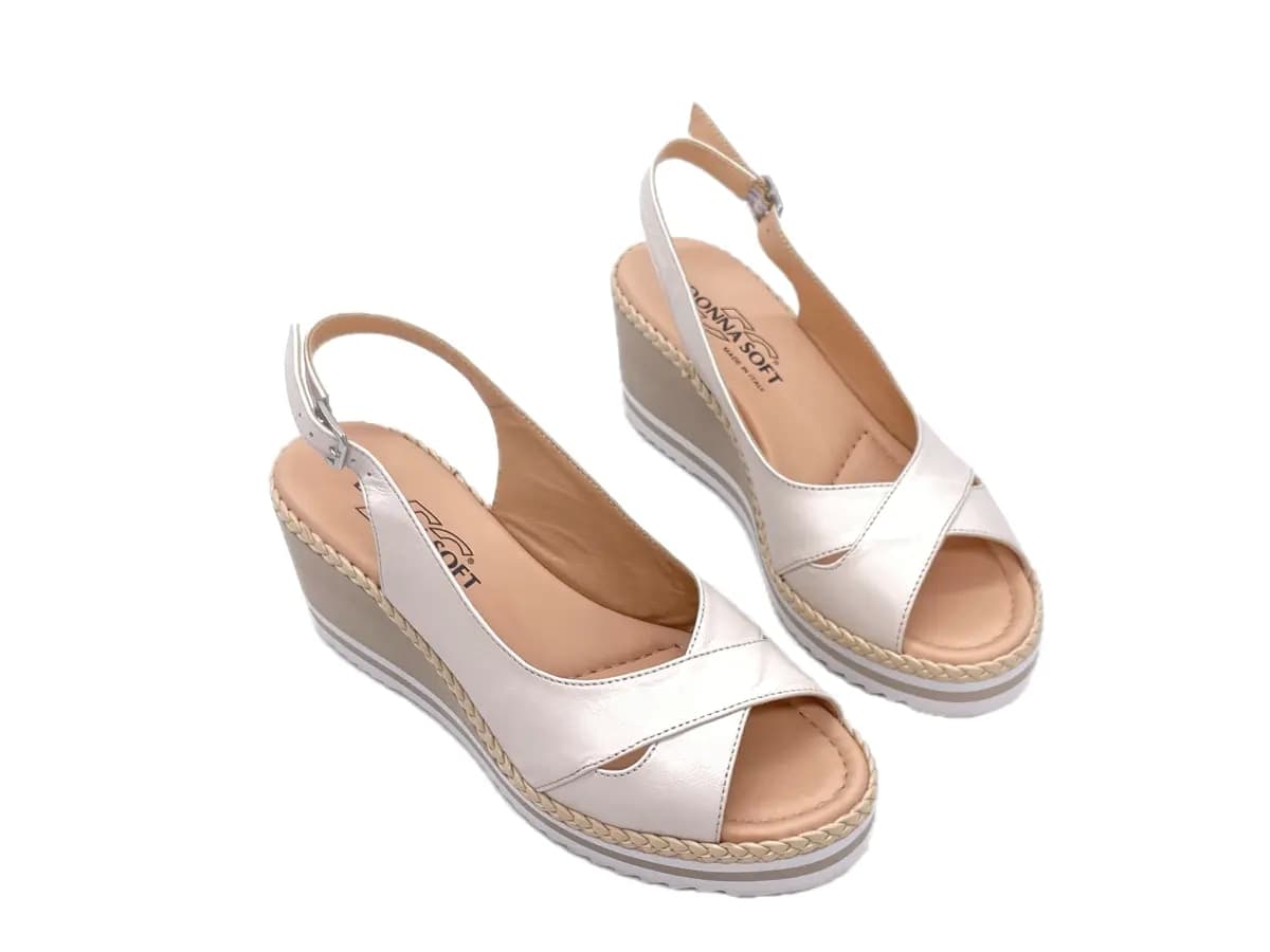 DONNA SOFT Sandali donna zeppa altezza 6 DS2050T in Sandali moda Calzature Durello - Agna, commercioVirtuoso.it