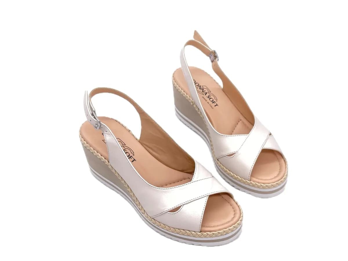 DONNA SOFT Sandali donna zeppa altezza 6 DS2050T in Sandali moda Calzature Durello - Agna, commercioVirtuoso.it