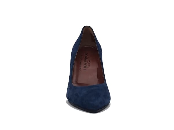 DONNA SOFT Décolleté in suede blu con fondo cuoio MOT824 in Scarpe col tacco Calzature Durello - Agna, commercioVirtuoso.it