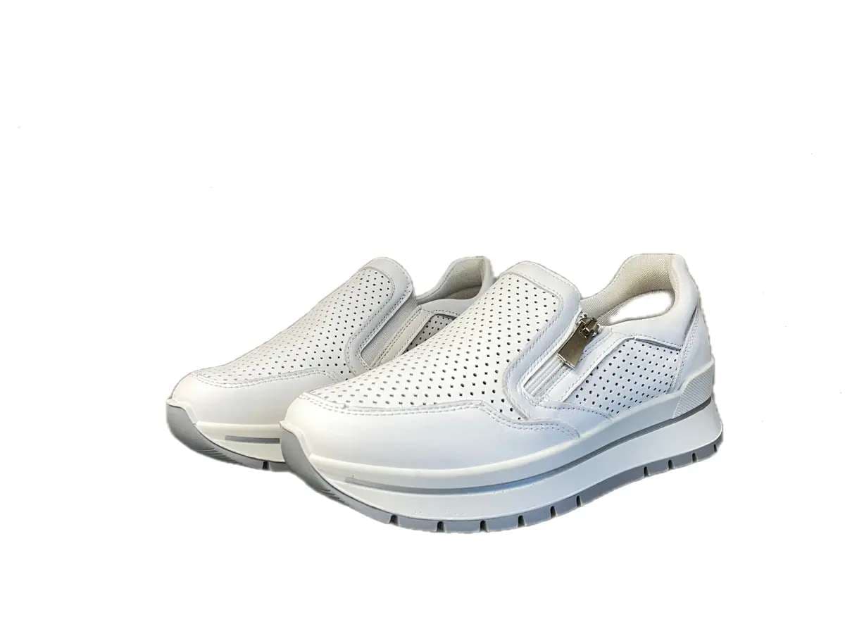 IGI &amp; CO.. Sneakers donna in pelle forata soft bianca - 5