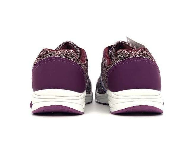 DISNEY FROZEN Elsa and Anna Sneakers bimba fucsia burgundi con luci - 5