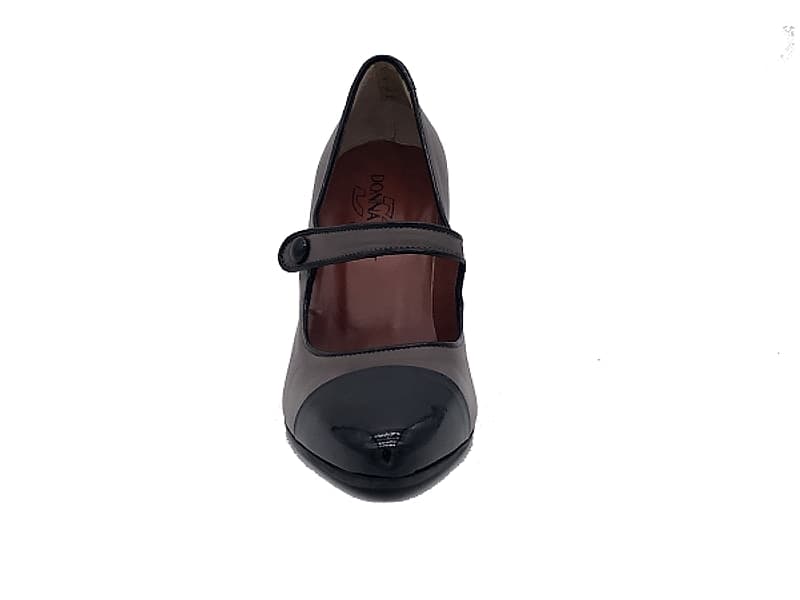DONNA SOFT Décolleté in pelle grigia e nera MOT954 in Scarpe col tacco Calzature Durello - Agna, commercioVirtuoso.it