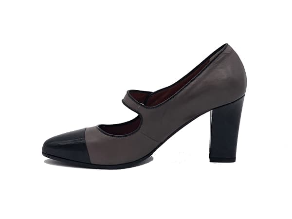 DONNA SOFT Décolleté in pelle grigia e nera MOT954 in Scarpe col tacco Calzature Durello - Agna, commercioVirtuoso.it