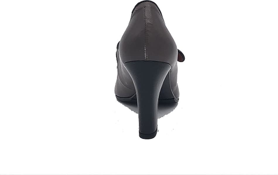 DONNA SOFT Décolleté in pelle grigia e nera MOT954 - 4