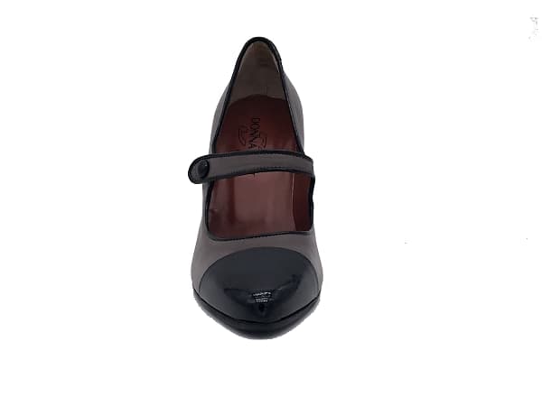 DONNA SOFT Décolleté in pelle grigia e nera MOT954 in Scarpe col tacco Calzature Durello - Agna, commercioVirtuoso.it