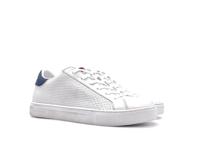CRIME LONDON Sneakers Uomo Low Top Essential White Blu - 5