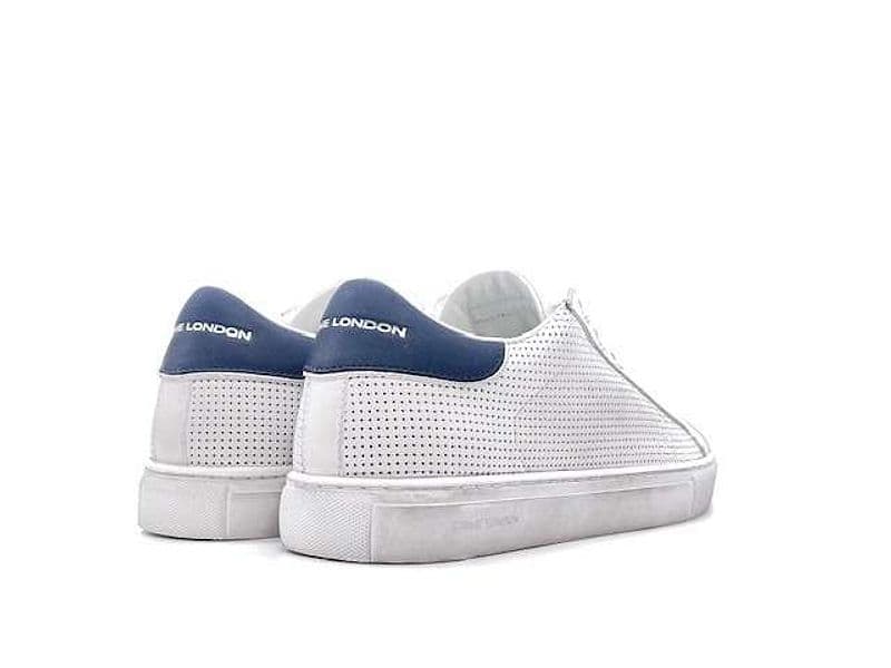 CRIME LONDON Sneakers Uomo Low Top Essential White Blu in Sneaker casual Calzature Durello - Agna, commercioVirtuoso.it
