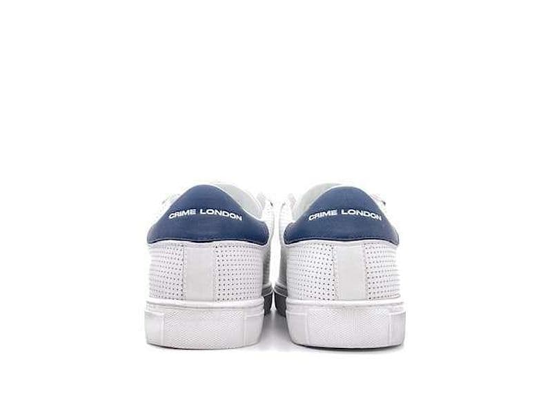 CRIME LONDON Sneakers Uomo Low Top Essential White Blu in Sneaker casual Calzature Durello - Agna, commercioVirtuoso.it