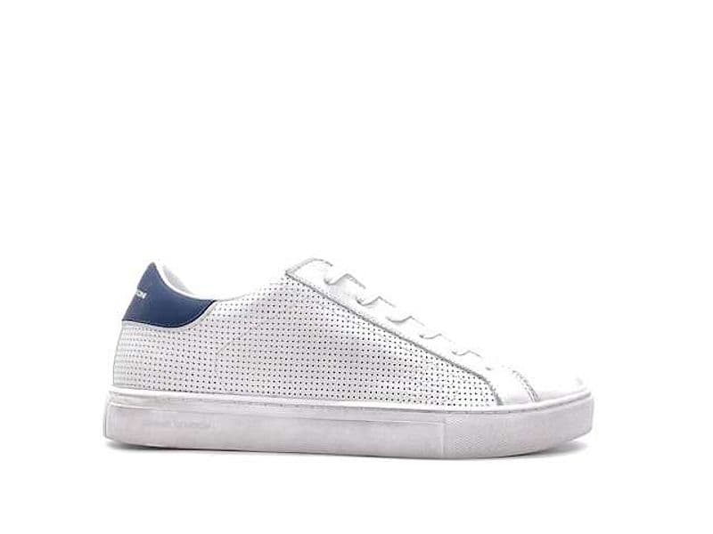 CRIME LONDON Sneakers Uomo Low Top Essential White Blu in Sneaker casual Calzature Durello - Agna, commercioVirtuoso.it