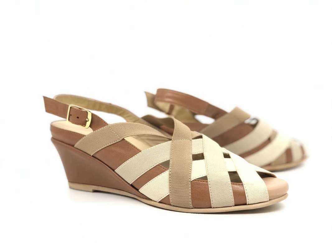 COMODAIDEA Sandali donna 983 beige e cuoio in Sandali moda Calzature Durello - Agna, commercioVirtuoso.it