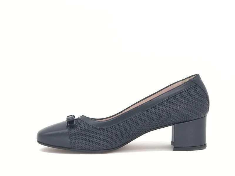 DONNA SOFT Décolleté in pelle blu e fondo cuoio 6835 in Scarpe col tacco Calzature Durello - Agna, commercioVirtuoso.it