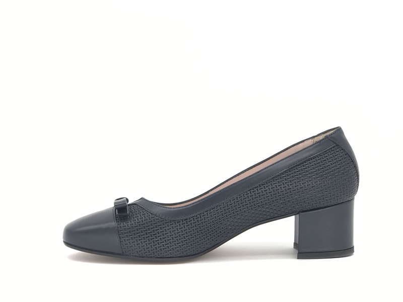 DONNA SOFT Décolleté in pelle blu e fondo cuoio 6835 in Scarpe col tacco Calzature Durello - Agna, commercioVirtuoso.it