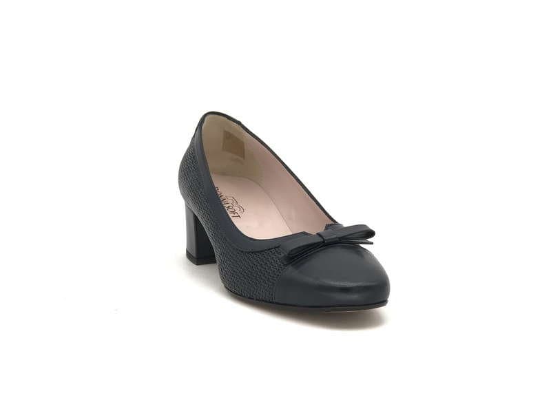 DONNA SOFT Décolleté in pelle blu e fondo cuoio 6835 in Scarpe col tacco Calzature Durello - Agna, commercioVirtuoso.it