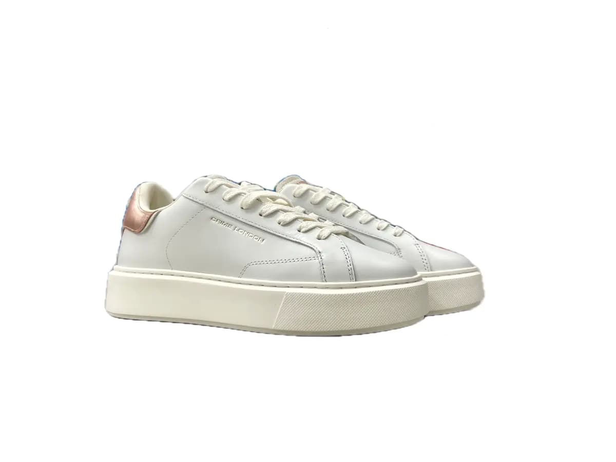 CRIME LONDON Sneakers Donna Bianco Rosa Laminato - 7