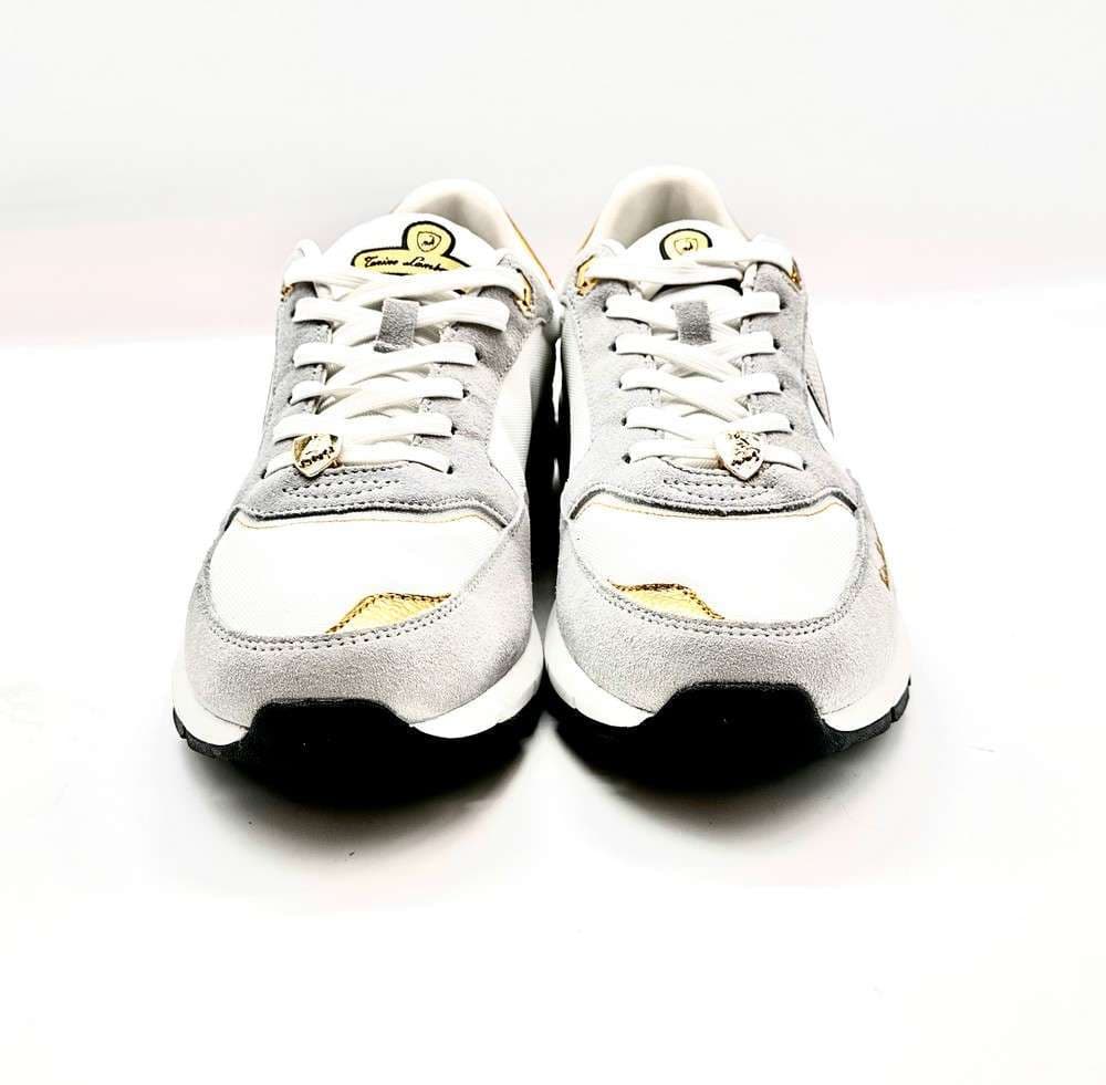 LAMBORGHINI Sneakers running bianca e oro loggata in Scarpe da corsa su strada Calzature Durello - Agna, commercioVirtuoso.it