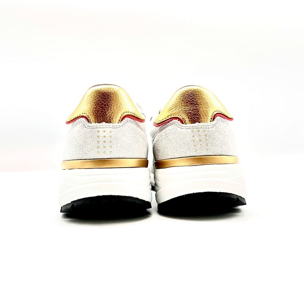 LAMBORGHINI Sneakers running bianca e oro loggata in Scarpe da corsa su strada Calzature Durello - Agna, commercioVirtuoso.it