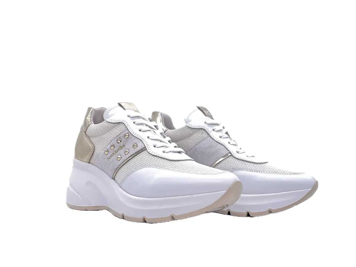NERO GIARDINI Sneakers donna con zeppa E512962 Skipper bianco - 6
