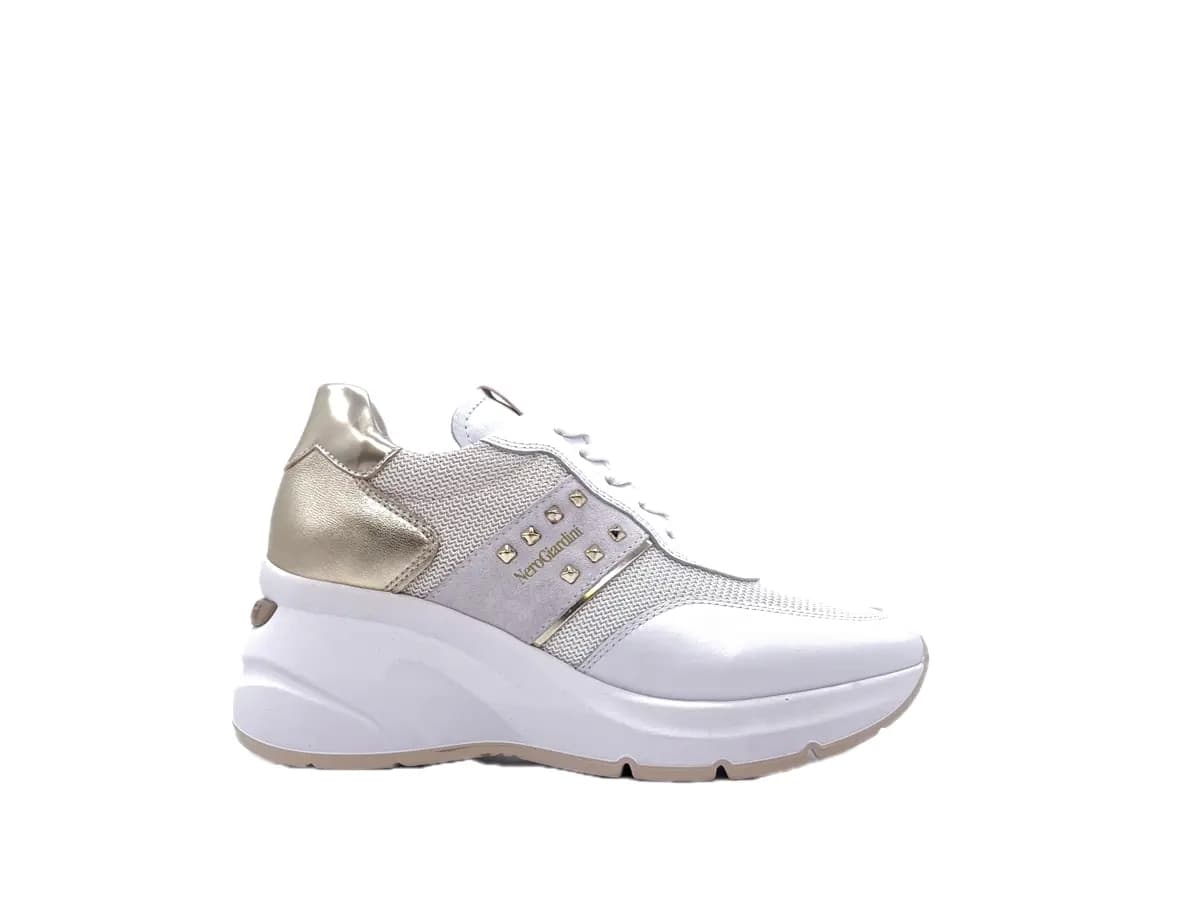 NERO GIARDINI Sneakers donna con zeppa E512962 Skipper bianco in Sneaker casual Calzature Durello - Agna, commercioVirtuoso.it