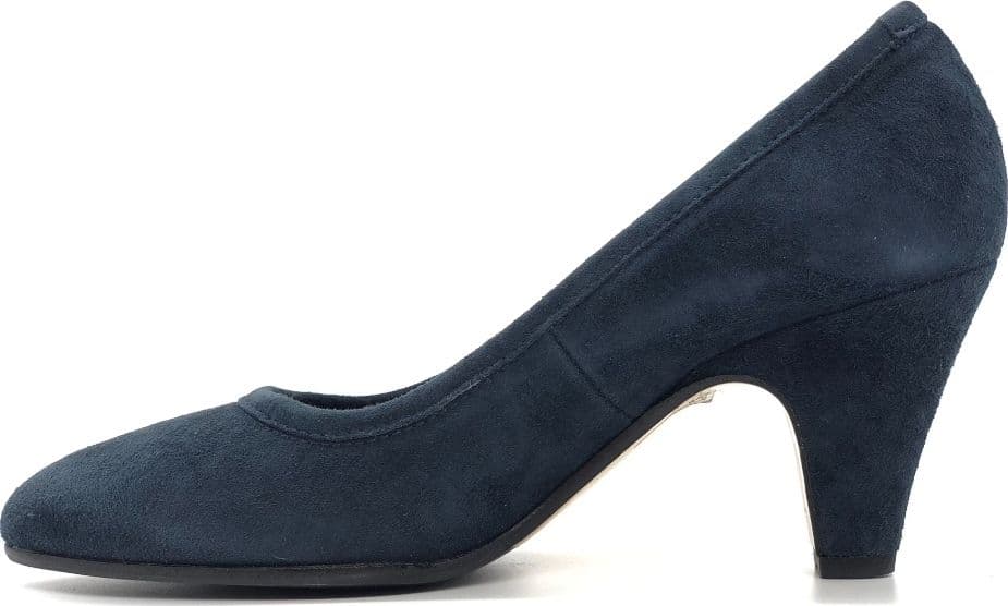 MOT - CLé' Décolleté 1584 camoscio navy e fondo cuoio in Scarpe col tacco Calzature Durello - Agna, commercioVirtuoso.it