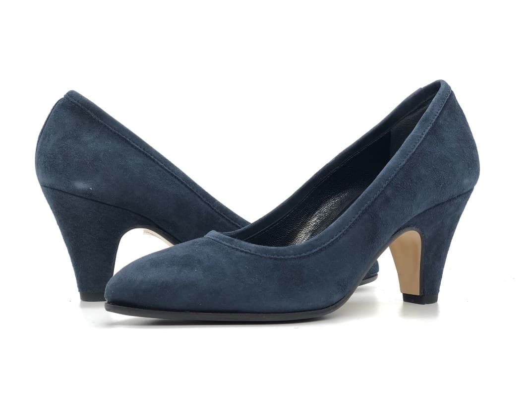 MOT - CLé' Décolleté 1584 camoscio navy e fondo cuoio in Scarpe col tacco Calzature Durello - Agna, commercioVirtuoso.it