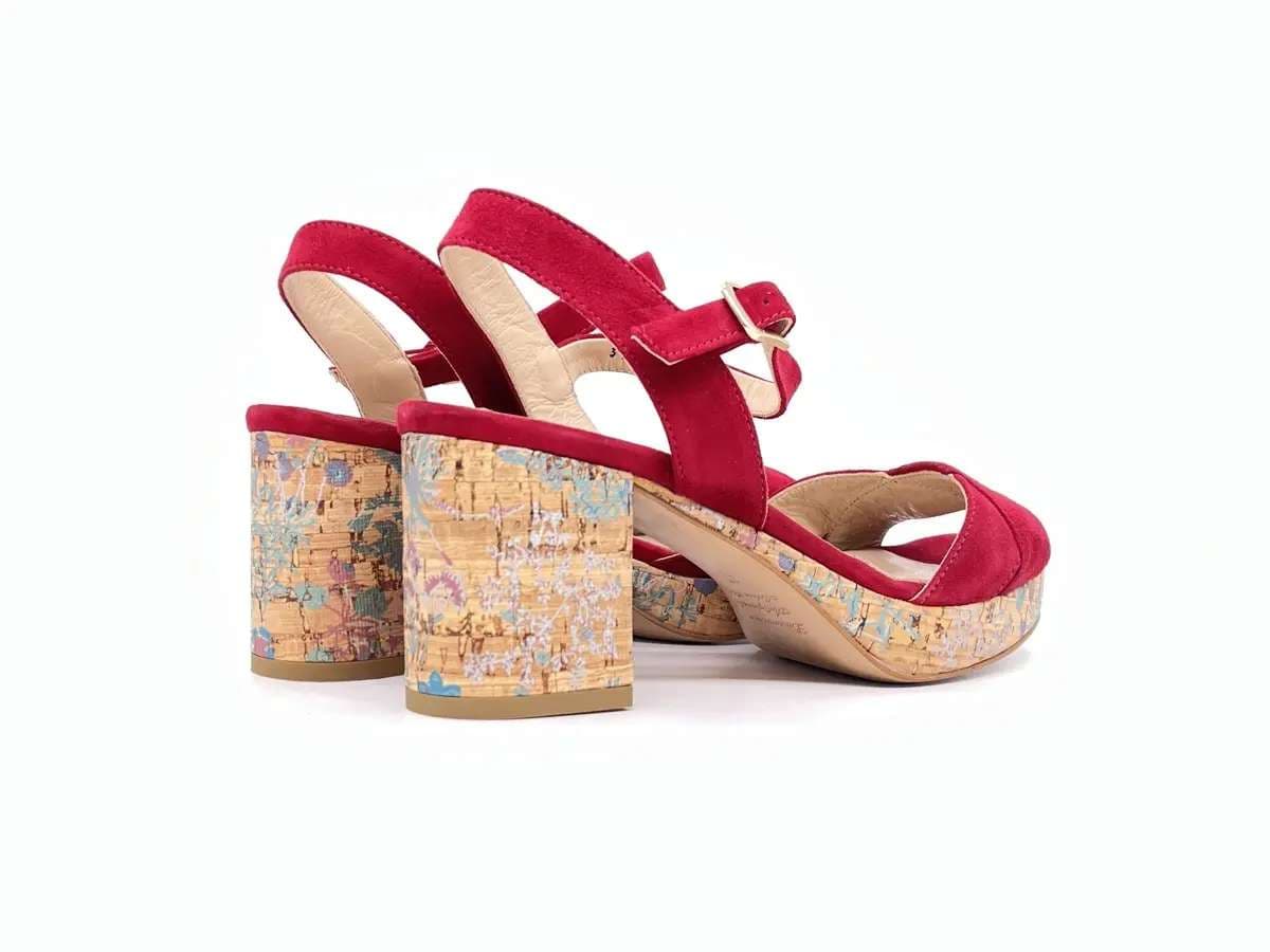 MOT - CLé' BY DONNA SOFT Sandali camoscio rosso cardinale in Sandali moda Calzature Durello - Agna, commercioVirtuoso.it
