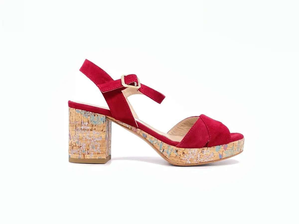 MOT - CLé' BY DONNA SOFT Sandali camoscio rosso cardinale in Sandali moda Calzature Durello - Agna, commercioVirtuoso.it