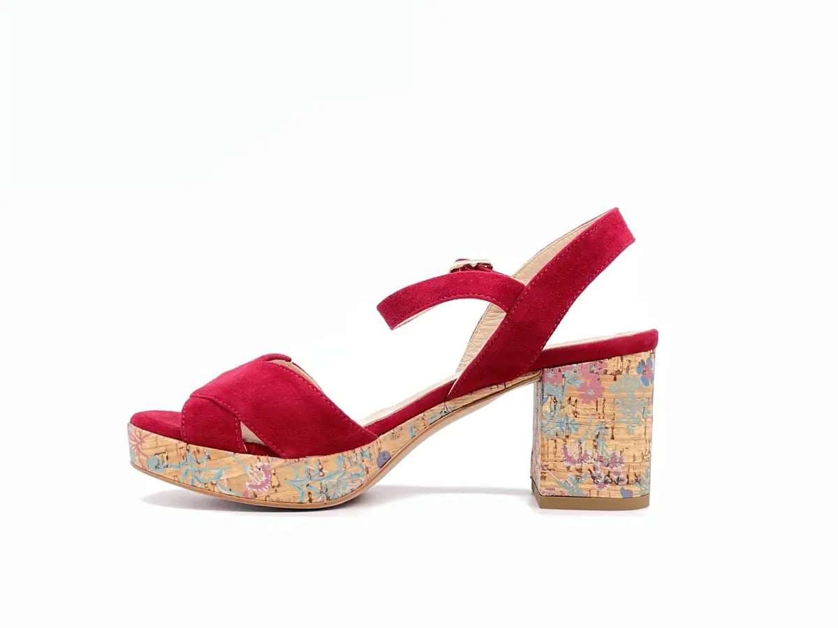 MOT - CLé' BY DONNA SOFT Sandali camoscio rosso cardinale in Sandali moda Calzature Durello - Agna, commercioVirtuoso.it