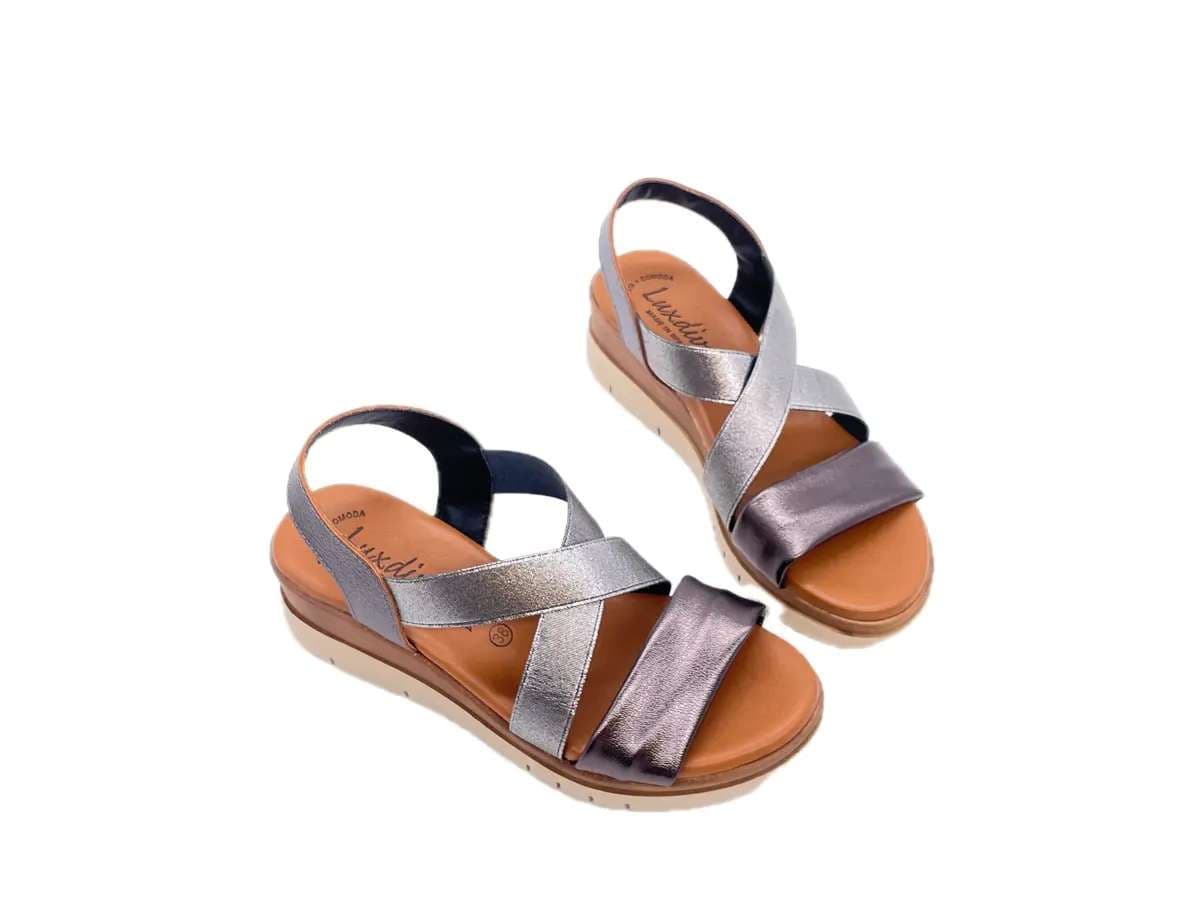 LUXDIVE Sandali donna in pelle e fasce elasticizzate nichel in Sandali moda Calzature Durello - Agna, commercioVirtuoso.it