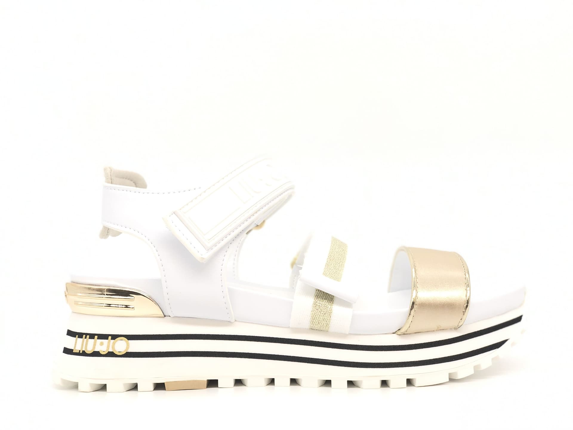 LIU JO MAXI WONDER Sandalo sportivo donna bianco con strappo - 5