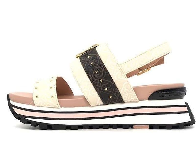 LIU JO MAXI WONDER sandalo donna beige e rosa monogrammato in Sneaker casual Calzature Durello - Agna, commercioVirtuoso.it