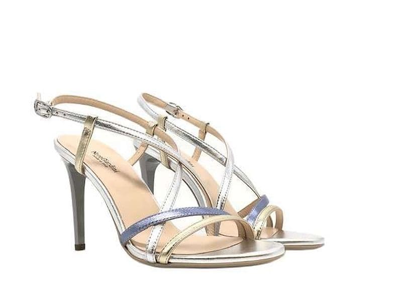 NERO GIARDINI Sandali donna E218404DE platino azzurro argento