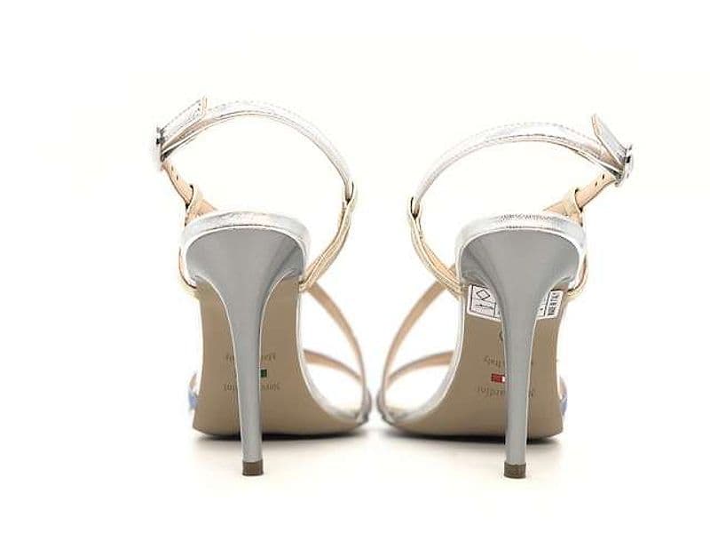 NERO GIARDINI Sandali donna E218404DE platino azzurro argento in Sandali moda Calzature Durello - Agna, commercioVirtuoso.it