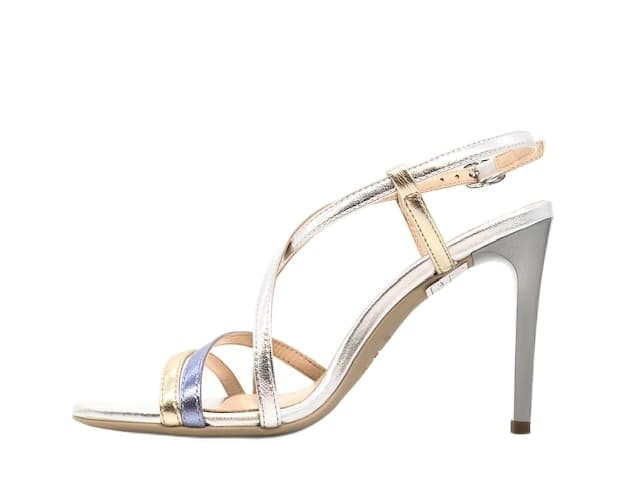 NERO GIARDINI Sandali donna E218404DE platino azzurro argento in Sandali moda Calzature Durello - Agna, commercioVirtuoso.it