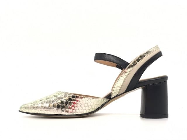 MOT - CLé' BY DONNA SOFT Slingback MOT1355 Platino in Scarpe col tacco Calzature Durello - Agna, commercioVirtuoso.it