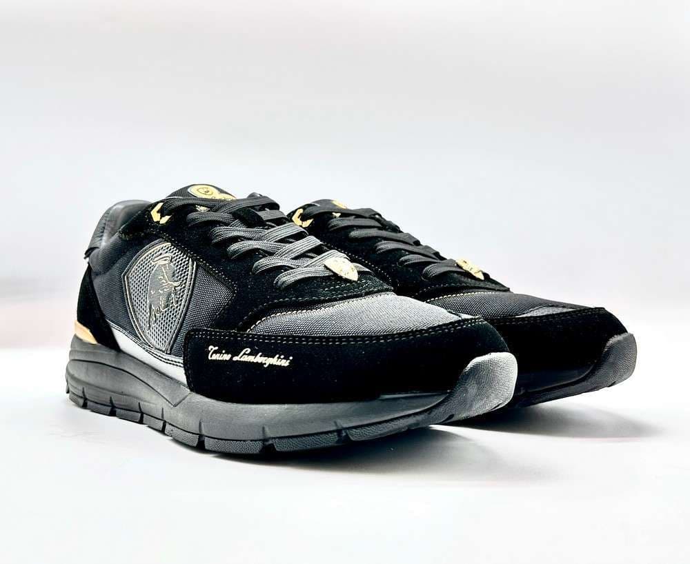 LAMBORGHINI Sneakers running nera e oro loggata in Scarpe da corsa su strada Calzature Durello - Agna, commercioVirtuoso.it