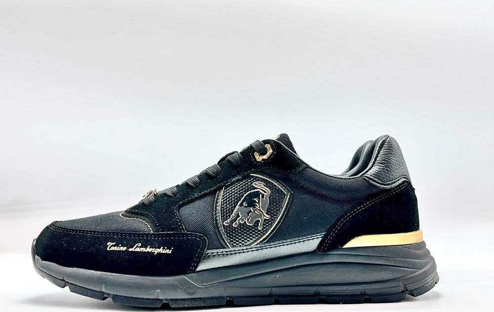 LAMBORGHINI Sneakers running nera e oro loggata in Scarpe da corsa su strada Calzature Durello - Agna, commercioVirtuoso.it